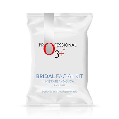 O3+ Bridal Facial Kit Hydrate & Glow 10 Steps for Dry Skin with Hyaluronic Acid, Green Tea Extract, Panthenol 42g+80ml