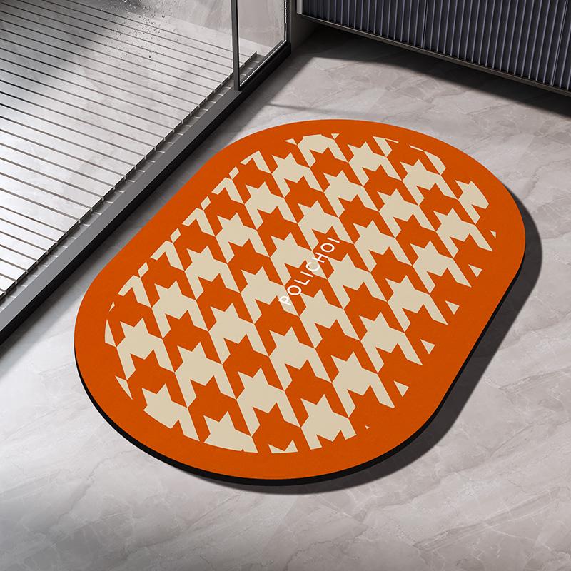 Diatomite Bath Mats Bathroom Absorbent Anti Slip Floor Mat Foot Carpet Quick Dry Shower Toilet Rug Doormat Washable