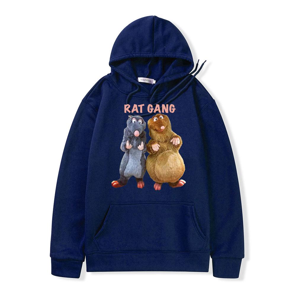 Funny Rat Gang Hoodie Ratatouille Remy and Emile Graphic Sweatshirt Kawaii Cute Mouse Print Hoodies Men Women Oversized Pullover
