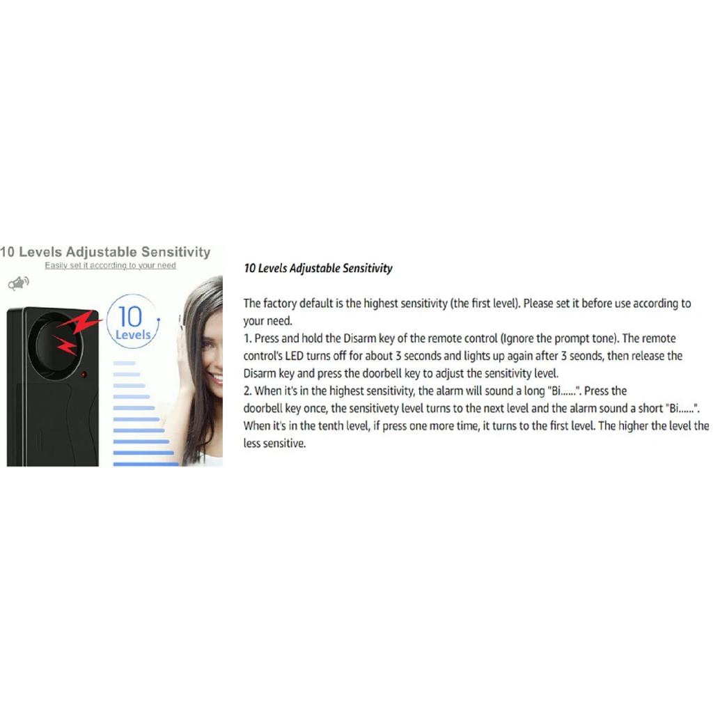 110dB Anti-Theft Vibration Alarm with Remote Control Alarm Door and Window Alarm Motorcycle Bicycle Security Sensors