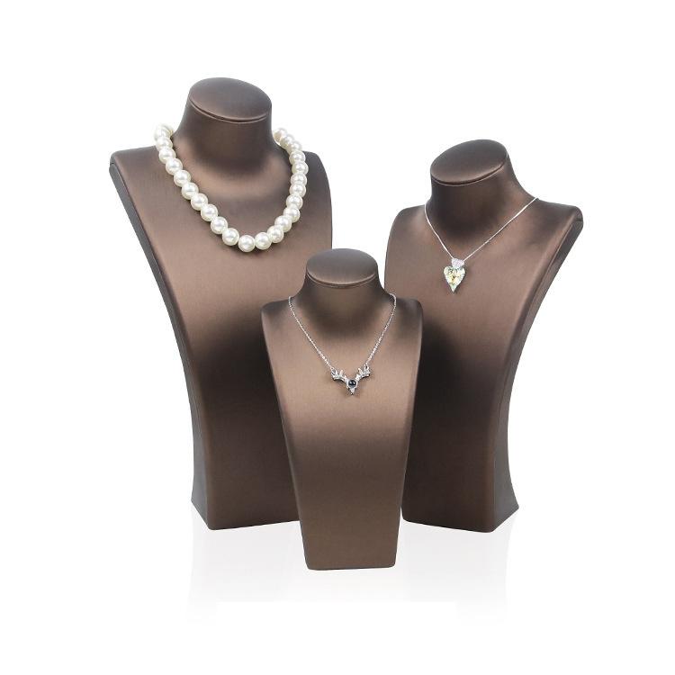 Luxury PU Leather Necklace Display Set Jewelry Model Bust Packaging Mannequin Showcase for Store Jewelry Display Accessories