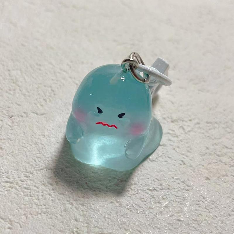 Cartoon Halloween Schlüsselanhänger Jelly Nachtlicht Geist Harz Desktop Deko Halloween Schlüsselanhänger Rucksack Requisiten Niedlich Mini Geist Geist