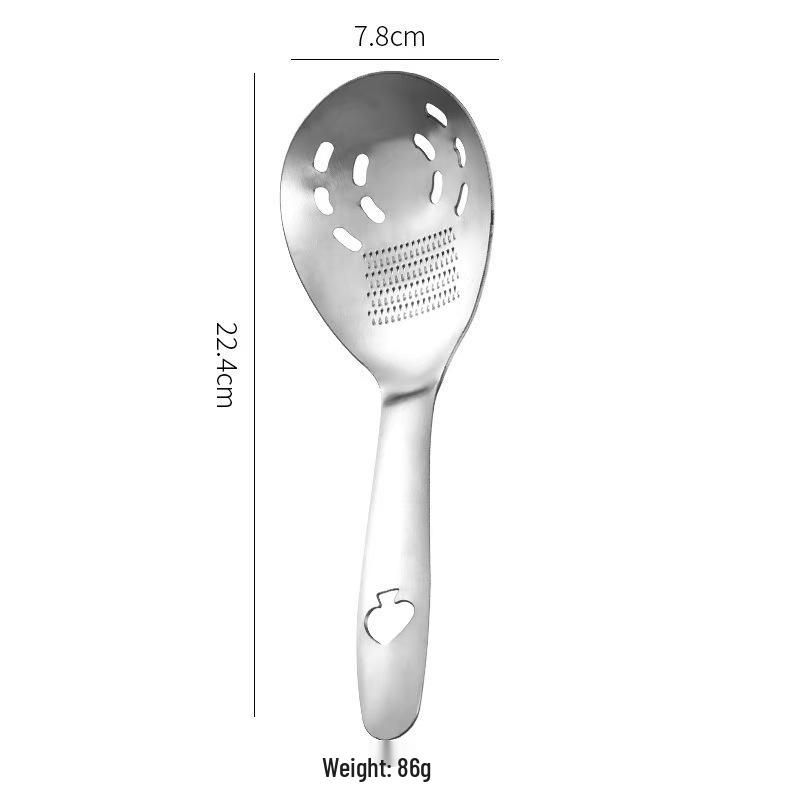 Stainless Steel Multi-functional Spoon: Colander, Garlic & Potato Masher, Baby Food Prep Tool