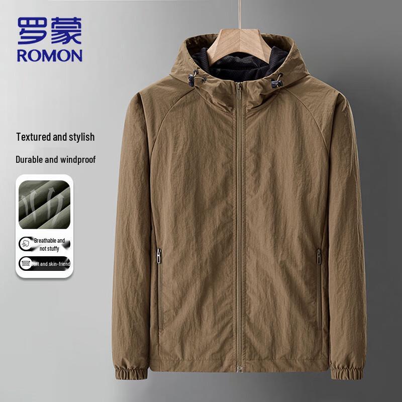ROMON Men's Hooded Windproof Business Casual Jacket