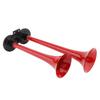 12V 150dB Super Loud Dual Trumpet Air Horn with Compressor - Red Musical Sound for Trucks, Lorry, Trains, Boats, Cars, Van & Ship