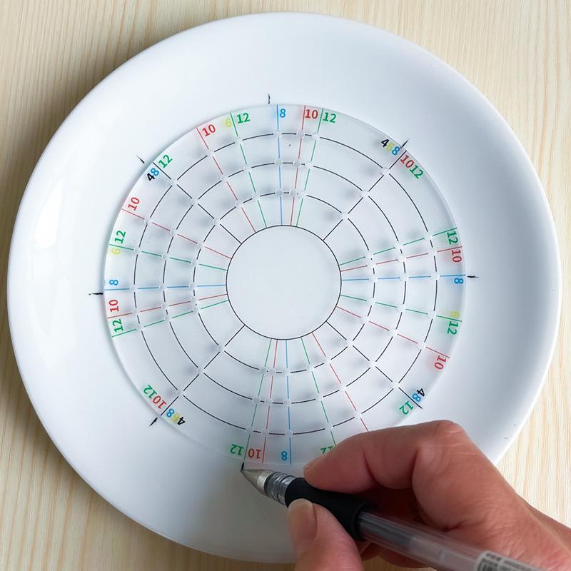 Transparent Acrylic Circular Clay Divider Tool with Precise Scale for Equal Cutting and Drawing Circles