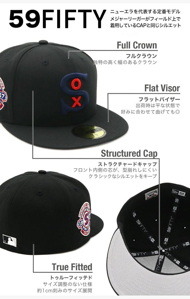 New Era Cap 59FIFTY Chicago White Sox Side Patch UV Protection 7 70808786 NER35C7098 5950 1/4