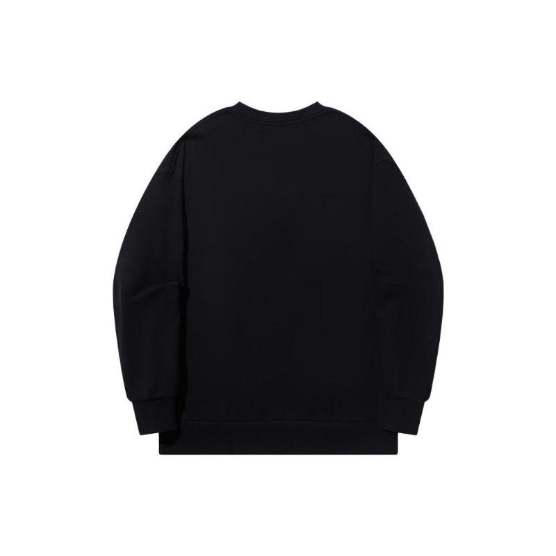 Li Ning X OG Slick Letter Print Pullover Crewneck Sweatshirt Unisex Sweatshirt Black AWDT727-1
