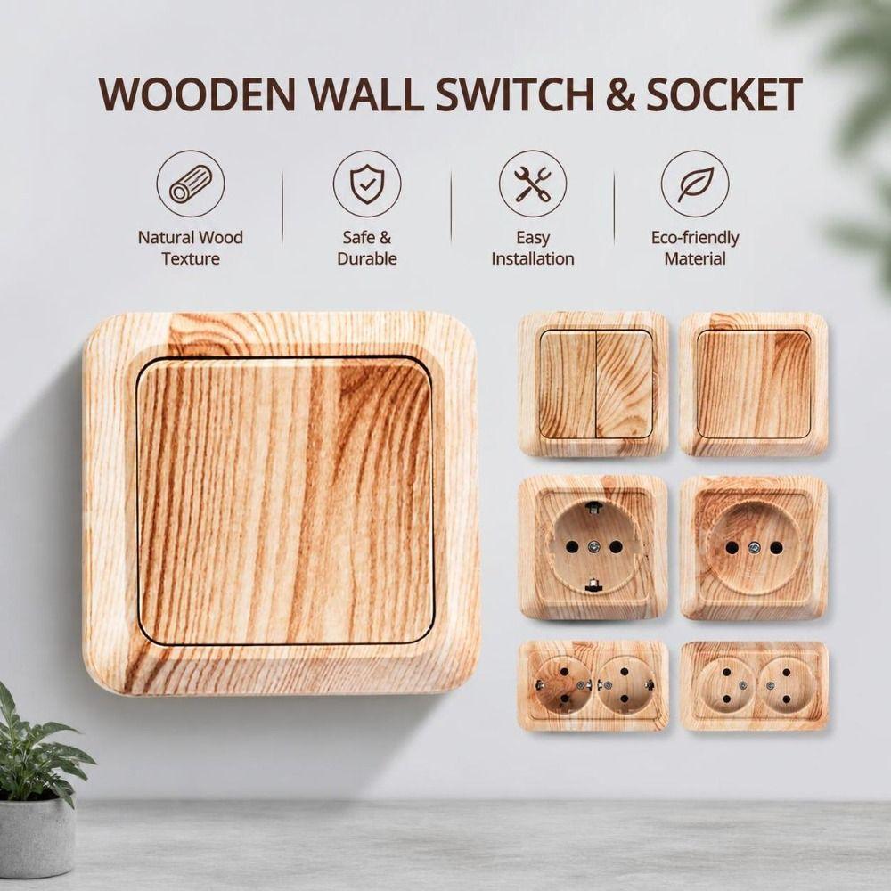 Plastic Wall Switch EU Standard Rocker Light Switch Durable Power Socket Wall Mount
