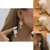 Chic Heart And Bead Hoop Earrings Versatile Gold Alloy Jewelry For Women
