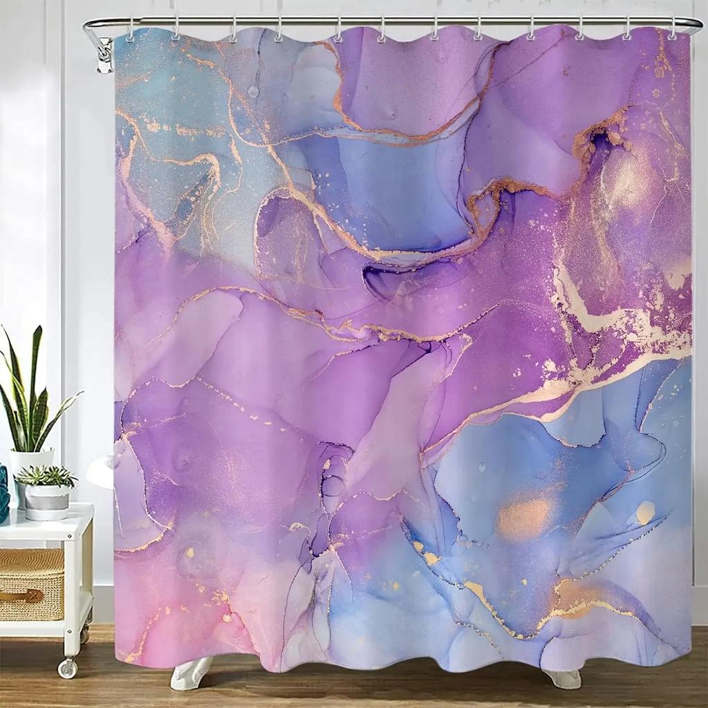 Czarny Szary Złoty Marmurowy Zasłona Prysznicowa Szara Nowoczesna Abstrakcyjna Zasłona Prysznicowa do Łazienki Fajna Sztuka Ładna Tkanina Zasłona Kąpielowa Dekor