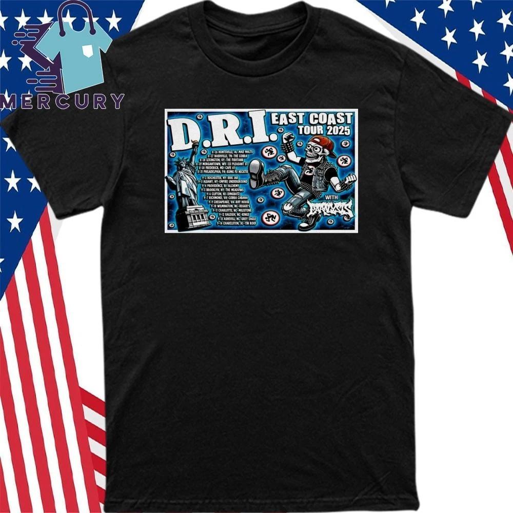 D.R.I. East Coast 2025 Tour Poster Shirt XL