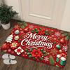 Flannel Merry Christmas Doormat, Absorbent Non-Slip Multi-Design Rug, Machine Washable Christmas Mat for Home Entryway