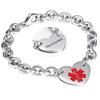 Stainless Steel Medical Logo Bracelet Women'S Titanium Heart Curb Chain O-Line Bracelet