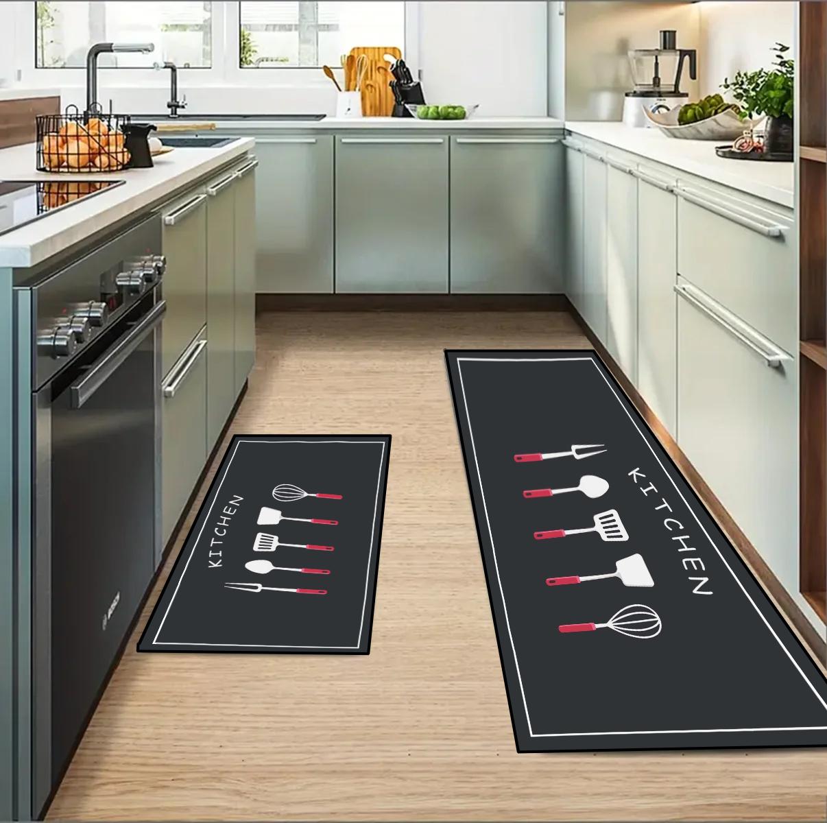 Multi-purpose polyester soft non-slip mat: kitchen, bathroom, bathroom non-slip, dirt-resistant, machine washable carpet 40cmx60cm