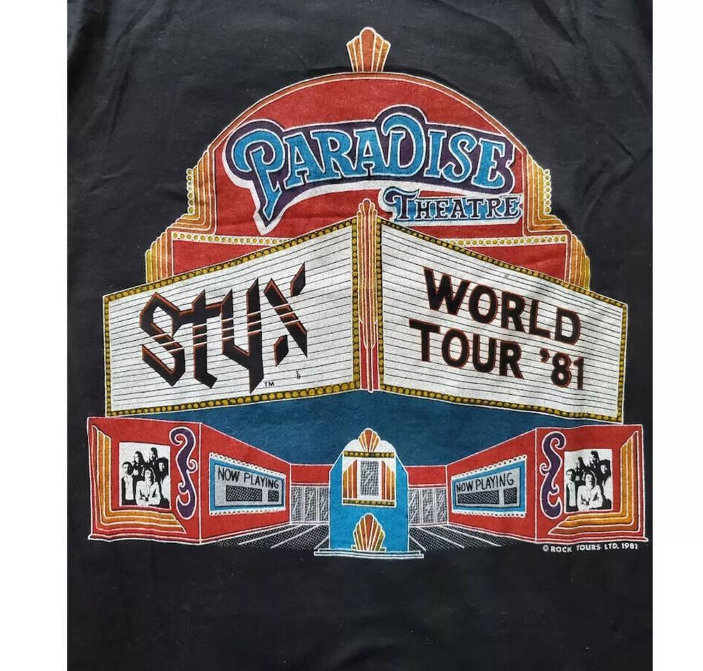 STYX MINT Paradise Theatre Live Tour 1981 T Shirt  Unisex T-Shirt XL