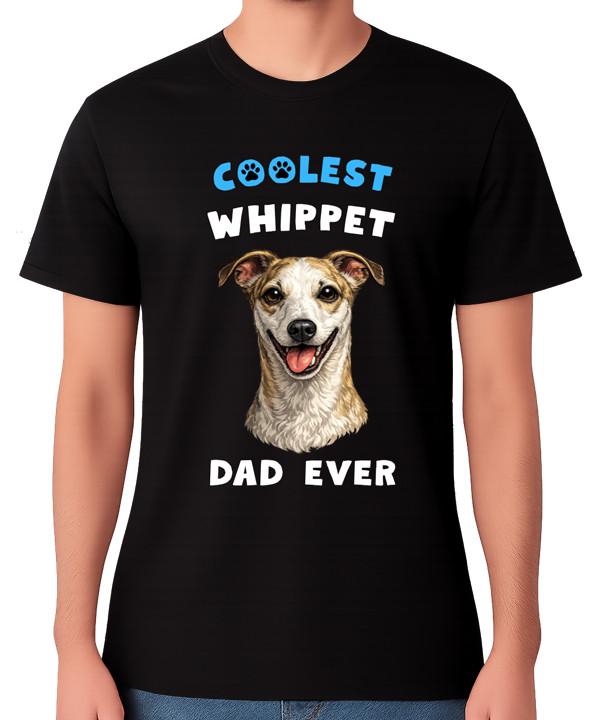Coolest Whippet Dad Ever T-Shirt Dog Lover Father Gift Unisex Tee S
