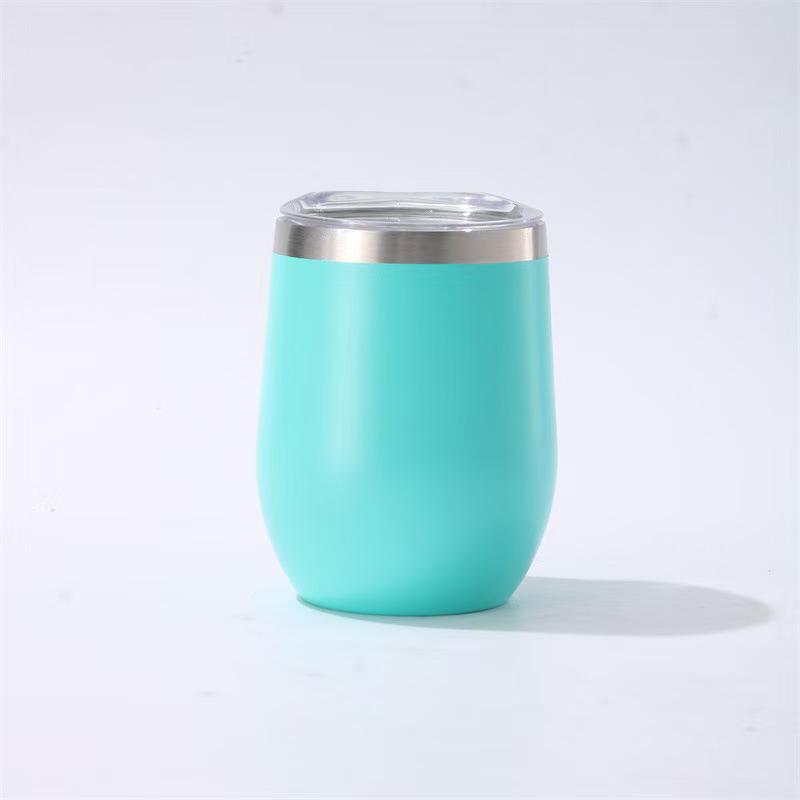 12oz Insulated Eggshell Stainless Steel Wine Glass (U-Shaped, Large Belly)