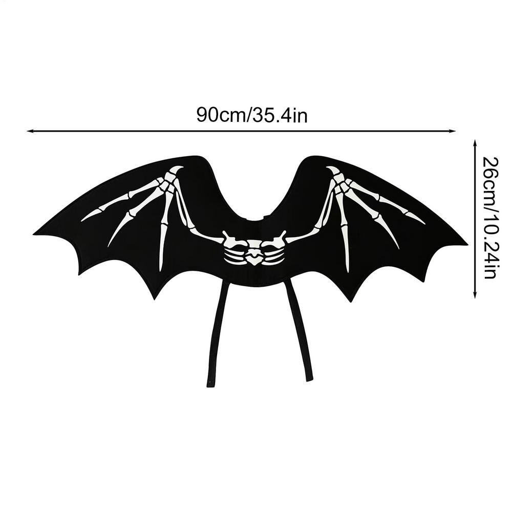 Fledermausflügel für Kinder Halloween Vliesstoff Partyzubehör Skelettmuster Vampir Partygeschenke für Karneval Maskenbälle Weihnachten