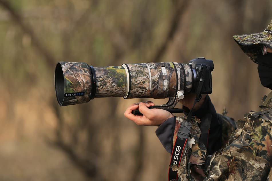 ROLANPRO Waterproof Lens Cover for Canon RF L IS Camouflage Rain Cover 100-500mm F/4.5-7.1 USM, #10, Tree-Shaped
