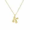 18K Gold Plated Balloon Bubble Hip Hop Necklace with 26 English Letters for Women