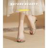72902 high-heeled slippers women's thin heels 2025 summer new national style cool slippers rhinestone word with mezzanine sandals
