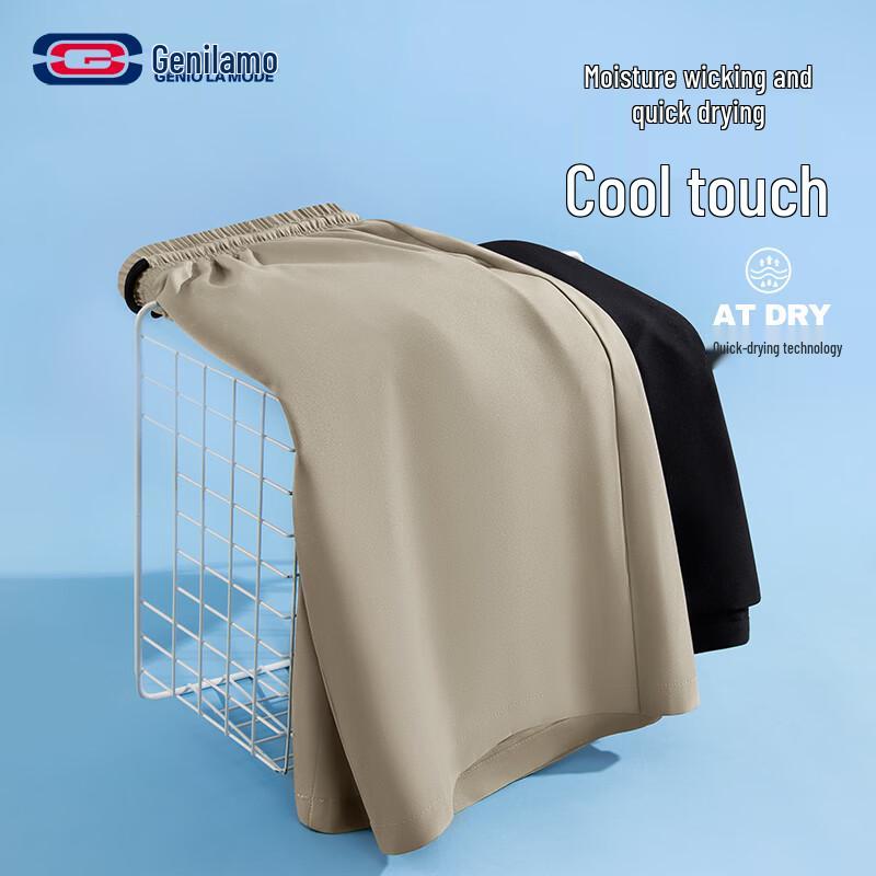 GENIOLAMODE Men s Ice Silk Breathable Casual Shorts L