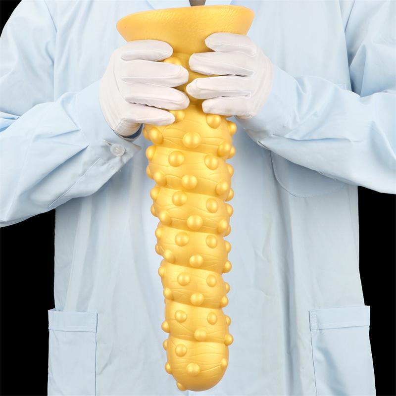 Golden Silicone Giant Suction Cup Large Anal Plug Oversized Threaded Rear Anal Plug Octopus Pull Bead Anal Expander