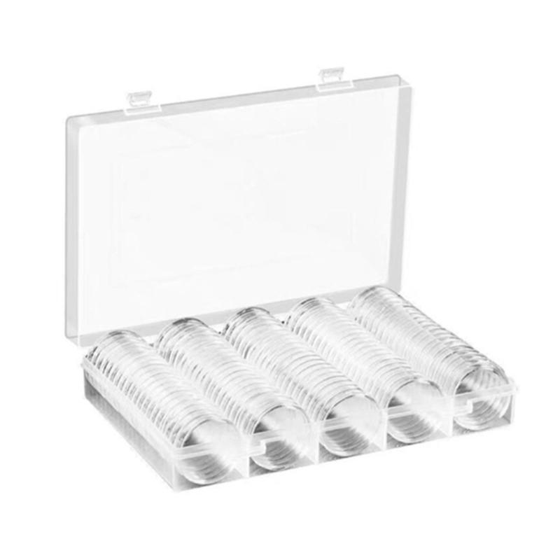 

Clear Coin Storage Collection Holder Containers for w/ Foam Gasket Home Supply 1 1