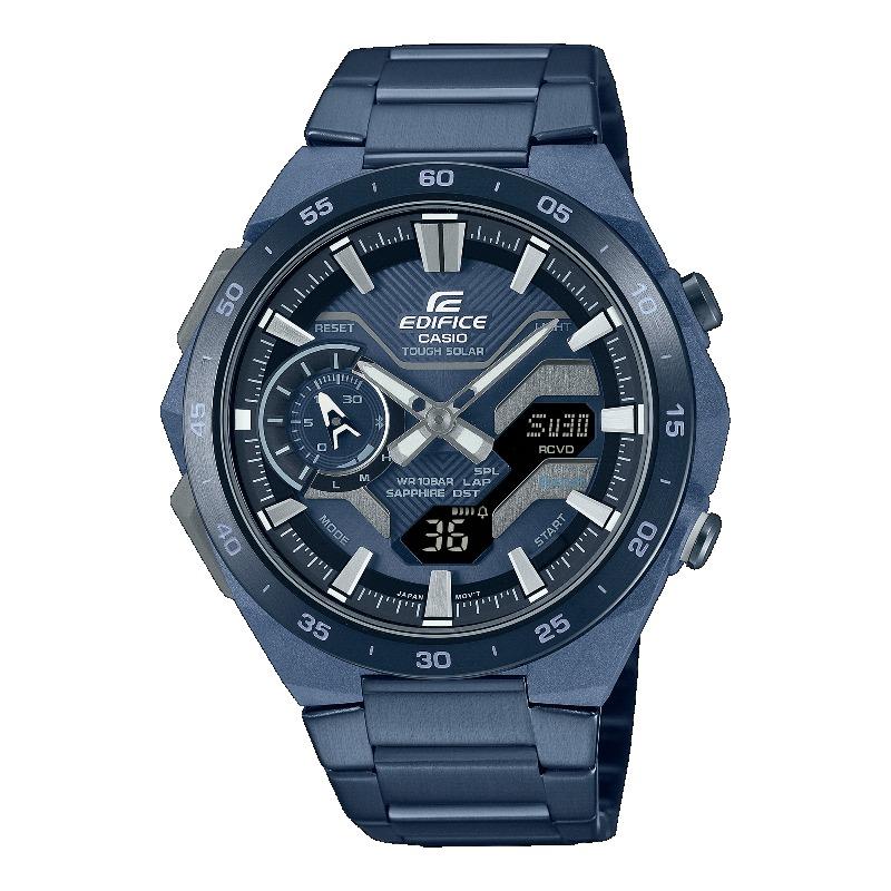

Чоловічий аналоговий кварцовий годинник Casio Edifice зі сталі, водозахист 100 м ECB-2200YCB-2A синій