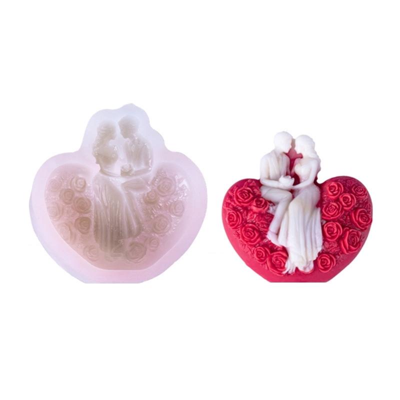 Rose Heart Silicone Molds for Making Soap Wedding Decoration Easy Demolding Epoxy Resin Molds