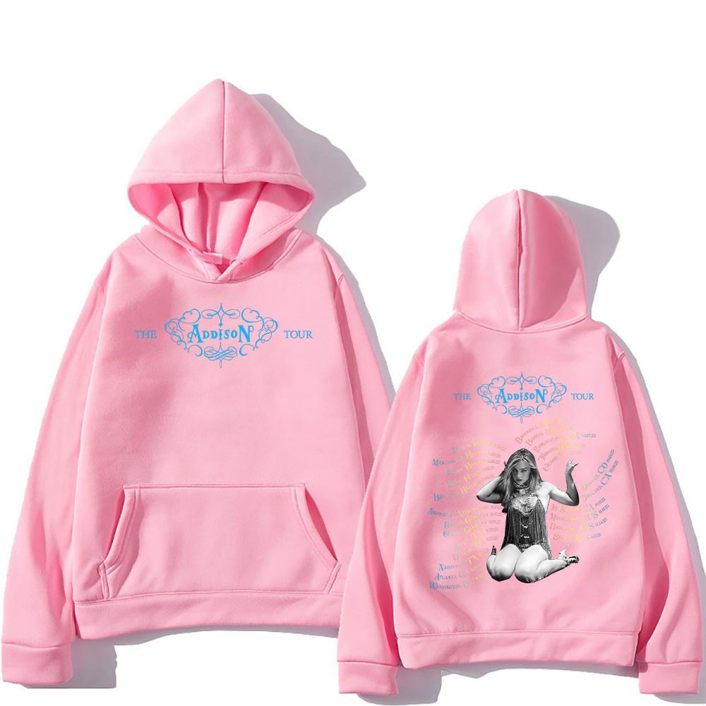 Addison Rae Tour Merch Hoodies Unisex Fashion Long Sleeve Sweatshirts Trends Design Aesthetic Clothing High Street Pullover