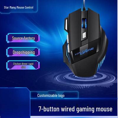 G6 Wired Gaming Mouse, 7-Key with Colorful Breathing Light, Ergonomic Esports Design