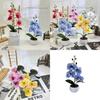 Rain Flower Stone Bonsai With Butterfly Orchid Artificial Plant For Office And Events