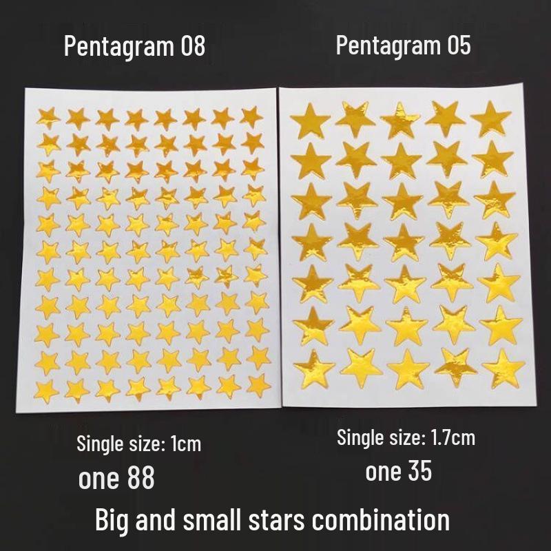 Golden Star and Flower Reward Stickers for Children - Ideal for Kindergarten Praise