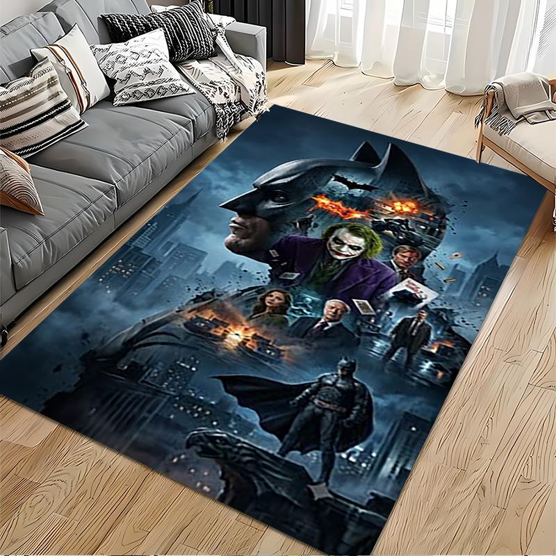 Pop Culture Area Rug, Batman Joker Dark Knight Movie Poster, Man Cave Decor, Non-Slip Mat
