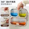 Stainless Steel Leakproof Lunch Box With 3 Compartment Design Students Office Workers BPA-Free PP Lid Non-Microwaveable