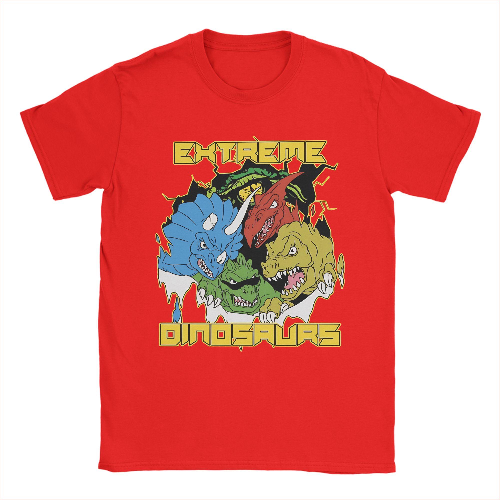 

Extreme Dinosaurs T Shirts for Men Cotton Vintage TShirt Round Collar Tee Shirt Short Sleeve Tops Printed S