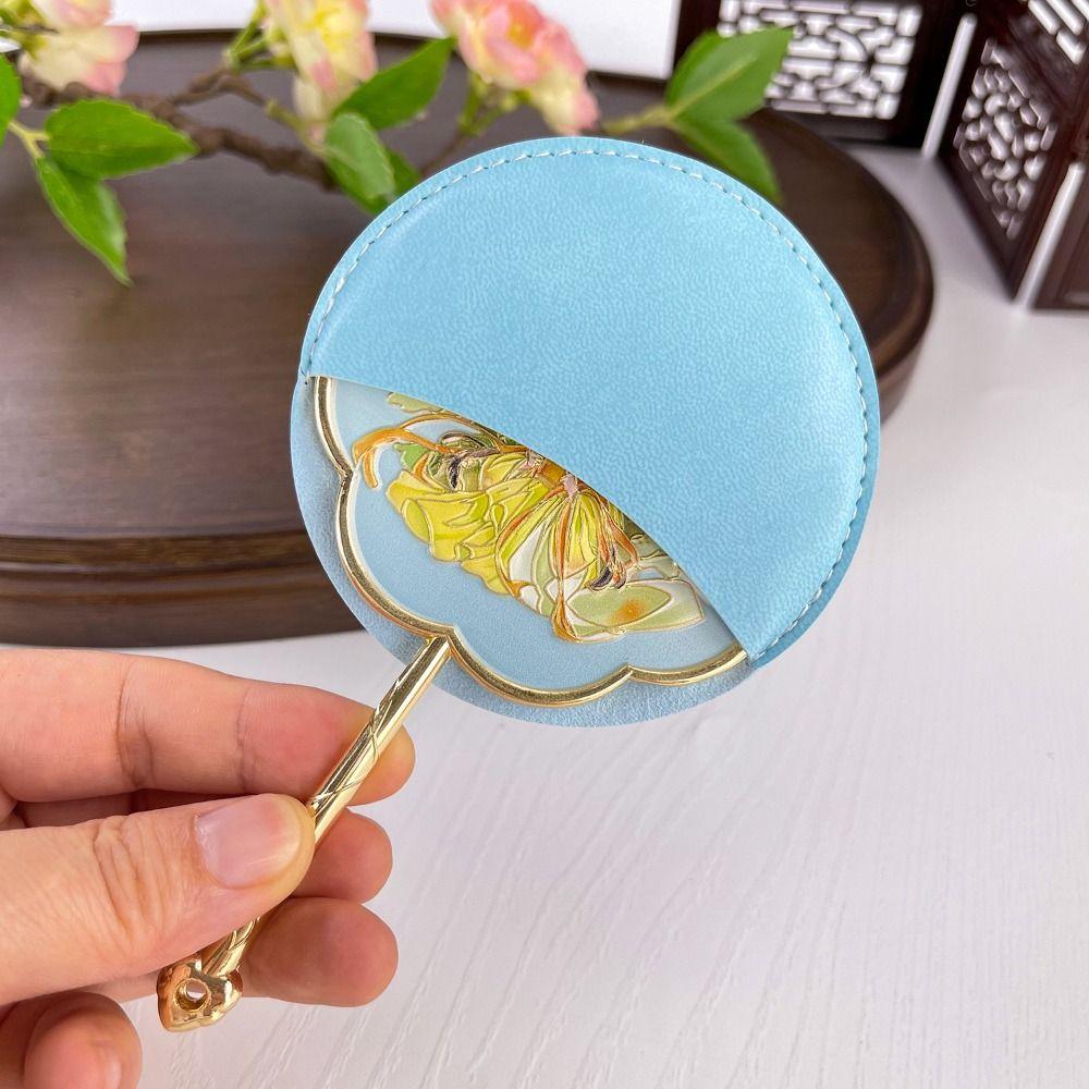 Emboss Cosmetic Mirror Portable Makeup Mirror Souvenir Chinese-style Handheld Mirror  Makeup