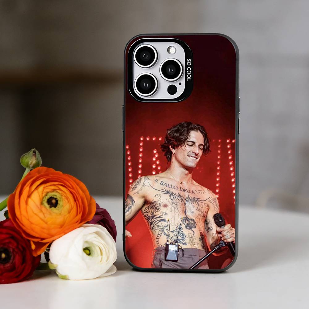 M-Maneskin Damiano David Phone Case For iPhone 17,16,15,14,13,12,11 Plus,Pro Max,XS,Colorful Silver Phone case Funda Cover iPhone13
