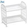 Scaffale Multifunzionale in Plastica a 2 Piani Organizer per Trucco per Skincare Ufficio Cucina Camera da Letto Bagno Scaffale Vuoto a Due Strati