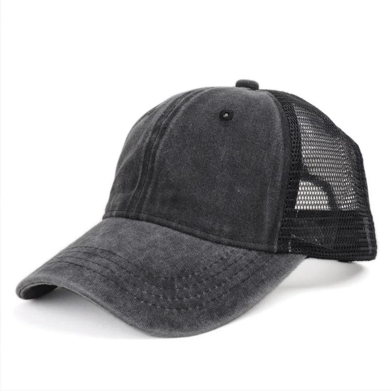 

Unisex Washed Cotton Baseball Cap Vintage Solid Color Adjustable Casual Mesh Truck Caps Men Women Summer Outdoor Streetwear Hat