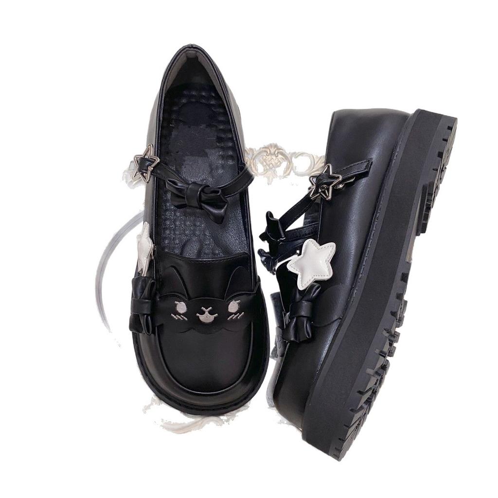 Flat-soled leather shoes niche design sense Lolita women's shoes bow sweet versatile JK uniform sailor suit shoes