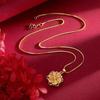 Vietnam Sand Gold-Plated Flower Pendant Necklace - Long-Lasting Color, Elegant Clavicle Chain