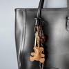 Yogodlns Cute PU Leather Bear Bag Pendant Bear Shape Cartoon Keychain Soft Stuffed Bag Charm Ornament Decoration
