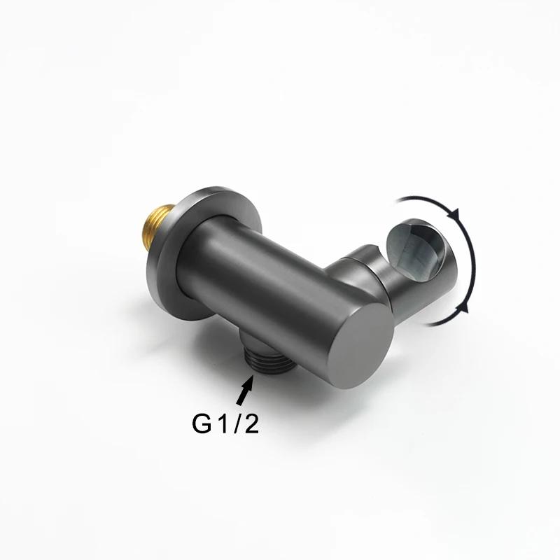 Adjustable Hand Shower Head Bracket Brass Shower Elbow Base Bidet Sprayer Support Bracket Bathroom Wall Mount Shower Head Holder