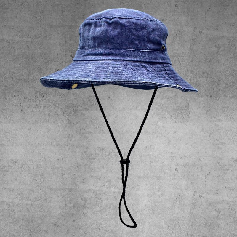 Western Cowboy Hat Women's Outdoor Camping Washed Bucket Hat Summer Sun Protection Shade Mountaineering Sun Hat