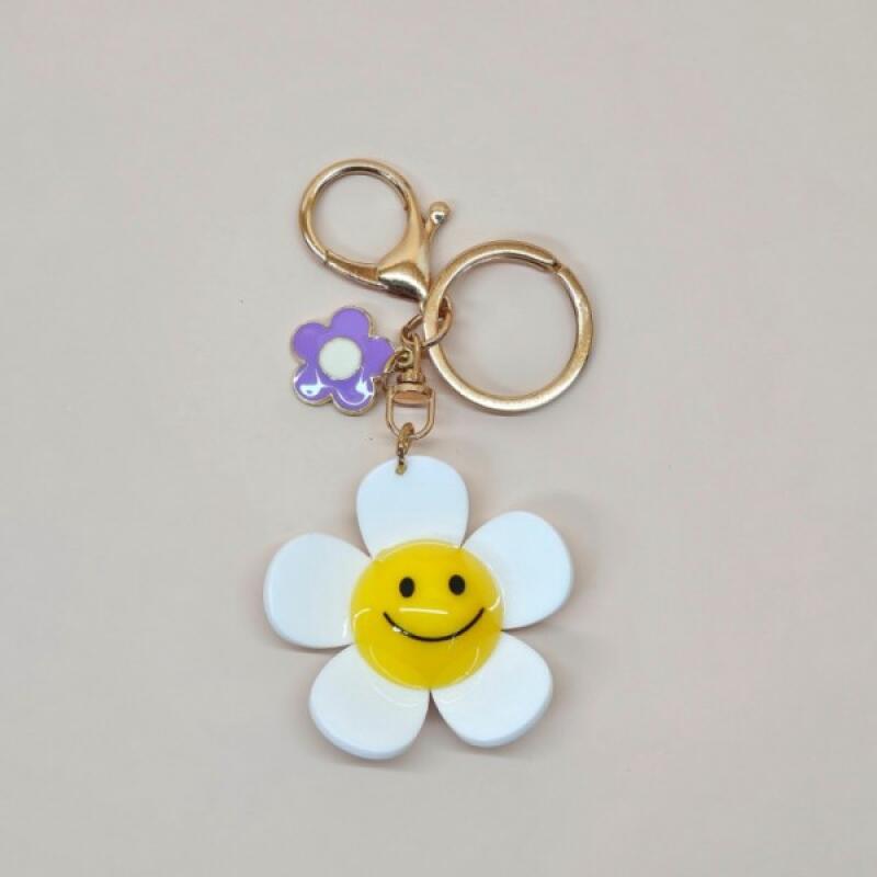 Smile Daisy Keyring Keychain Bag Charm
