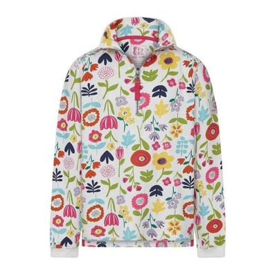 Lazy Jacks Girls Floral Quarter Zip Sweatshirt