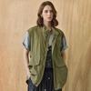High Neck Anorak Zip Up Vest With Out Pocket Ze05qj003nh
